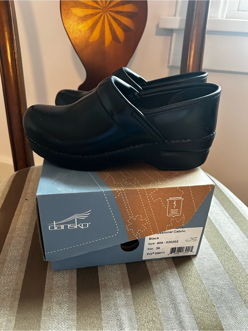 Dansko Women’s Professional Black Slip-On Clog Size 36